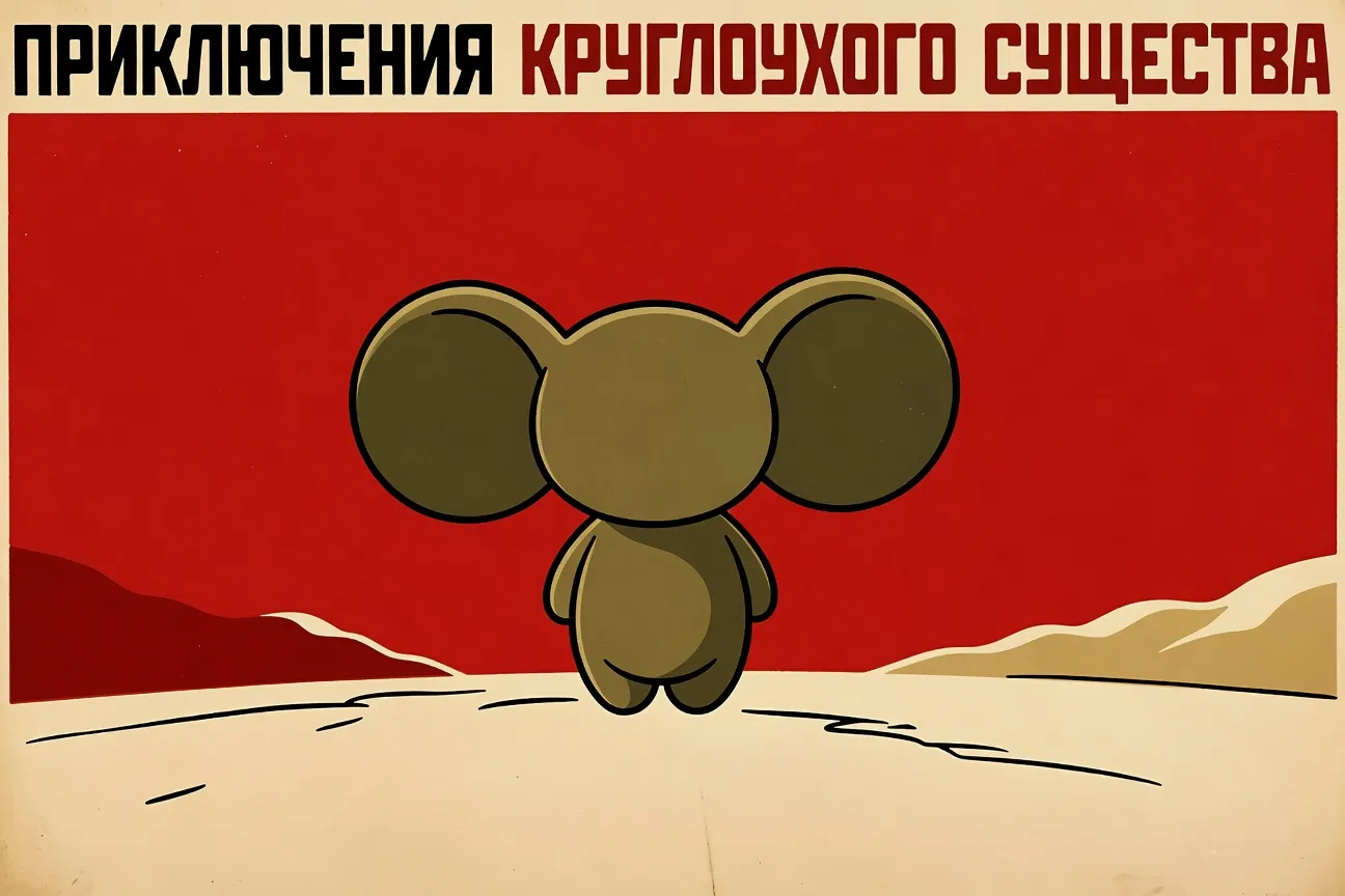 Affiche de Cheburashka Soyuzmultfilm illustration style soviétique