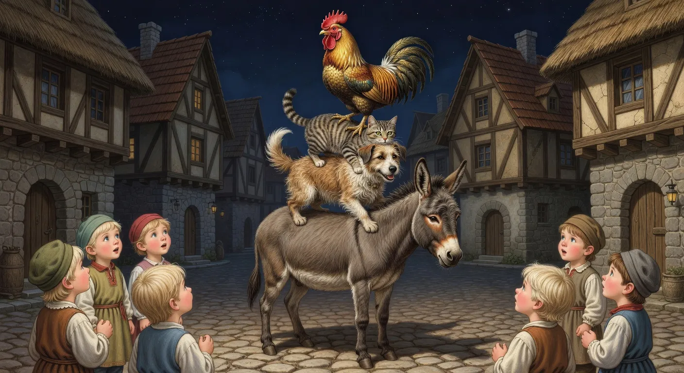 Illustration evoquant bremen musiciens (1)