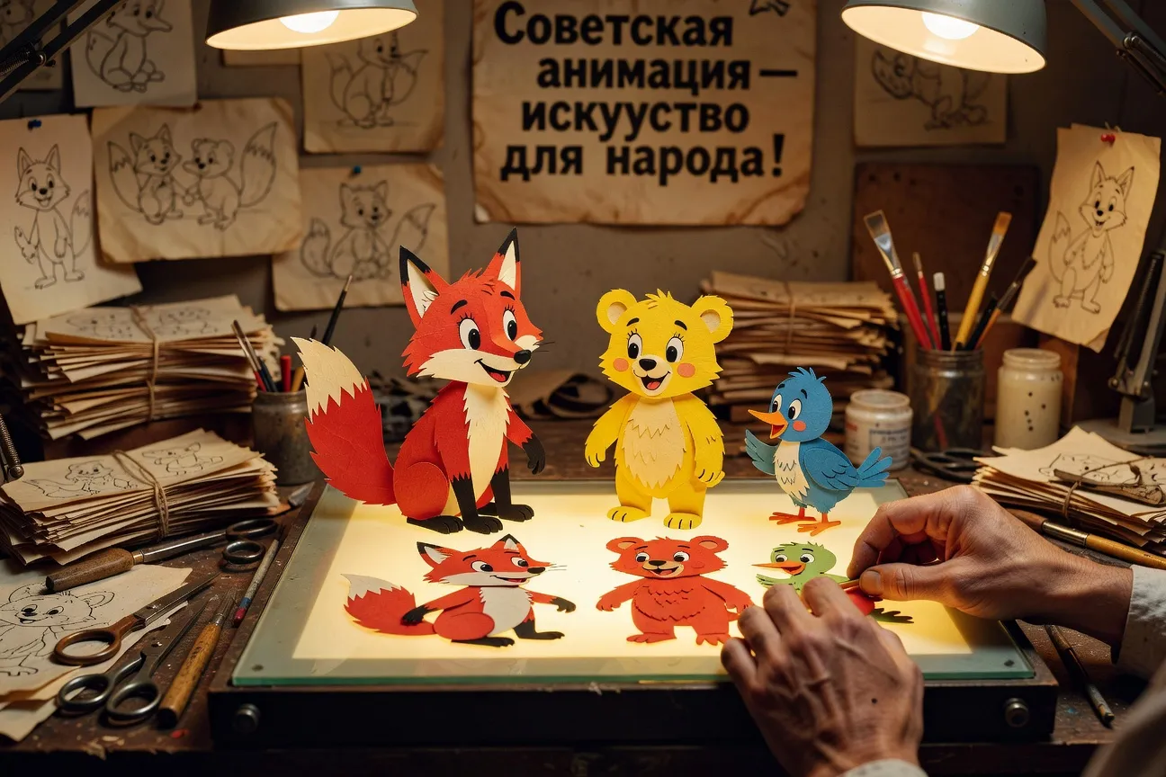 Technique d'animation sur papier découpé, atelier Soyuzmultfilm
